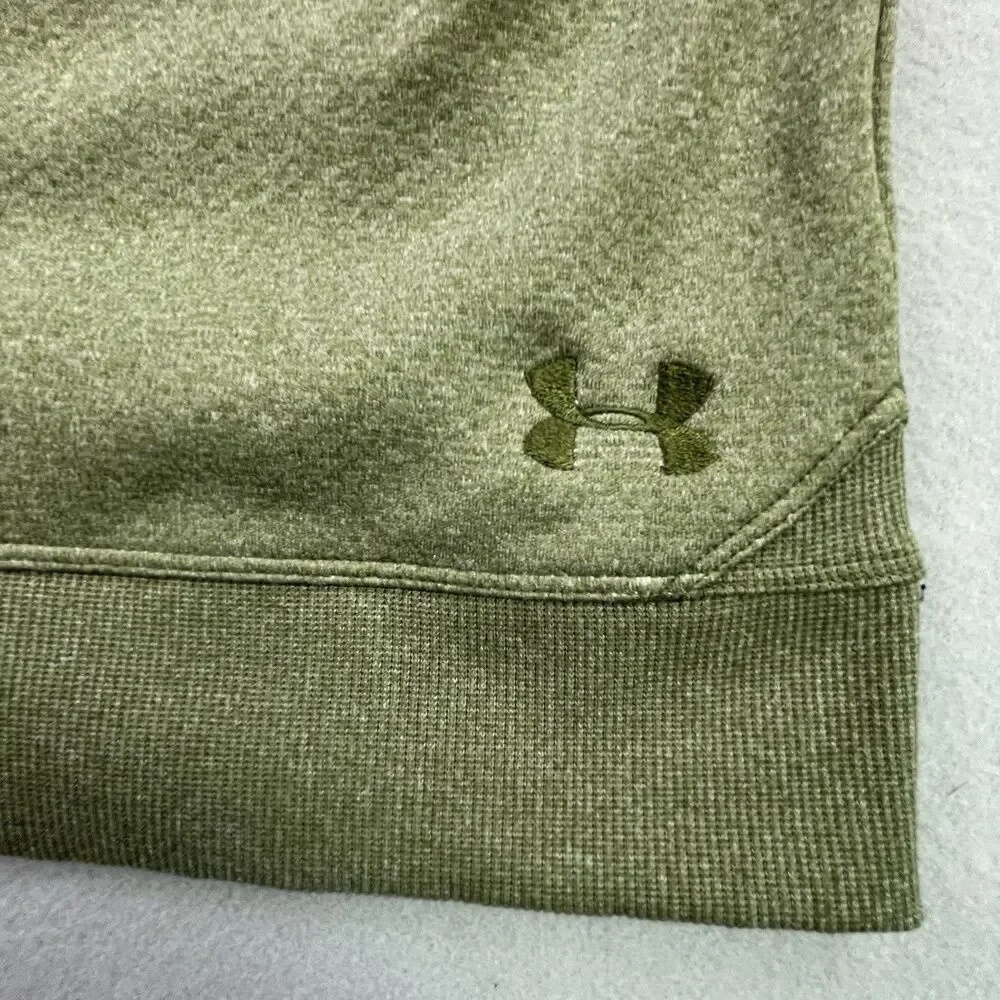 Under Armor 1/4 Zip Pullover Men’s M Army Green Cold Gear Micro Fleece Lined